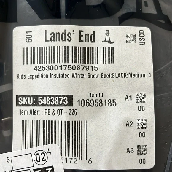 NWT! Lands’ End kids exped insulated winter snow boots - size 4 - Picture 4 of 4